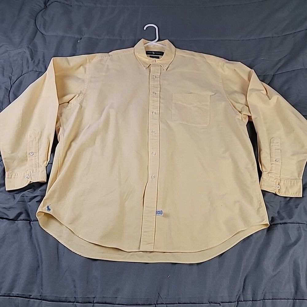 Ralph Lauren The Big Oxford Longsleeve Button-Up Shirt Blue Logo Mens Large Flaw - Picture 1 of 12